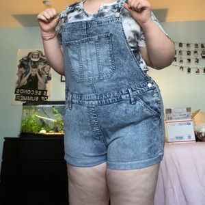 Plus size overall shorts